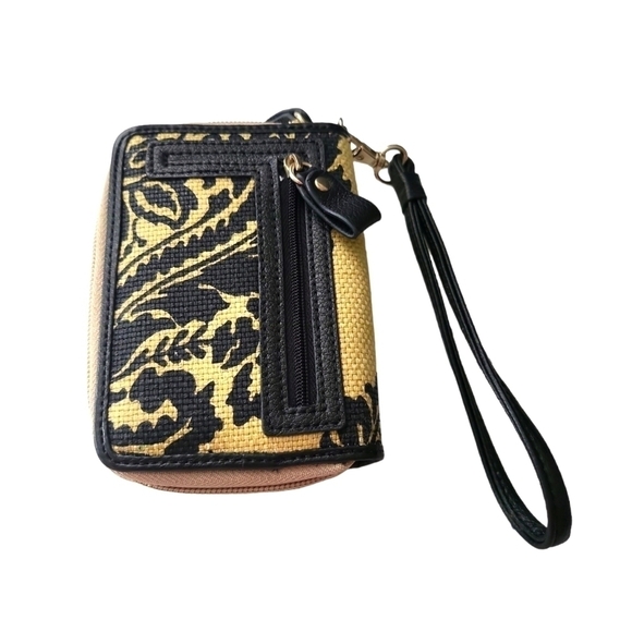 SPARTINA 449 Black & Tan Linen & Leather Wallet Wristlet NWOT - Picture 1 of 5